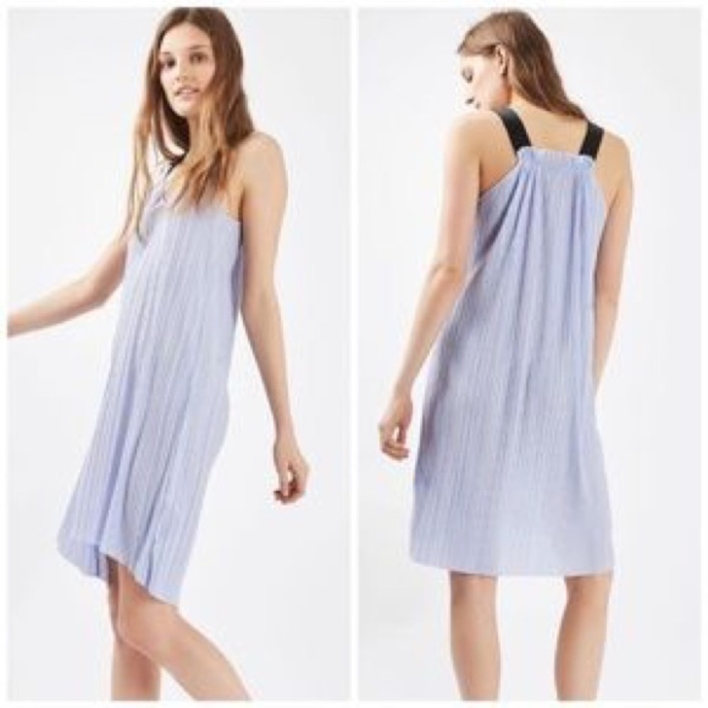 Topshop Pleated Midi Slip‎ Dress in Lilac Purple, Size 6